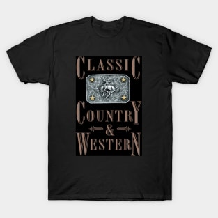 Bucking Bronco - Country and Western Belt Buckles T-Shirt